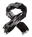 Sjaal van fijne wol in zwart-wit - 50x180cm