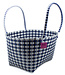 Bag/ basket woven plastic blue-white-grey