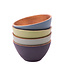 Kinta Set of 4 coloured wooden bowls 9cm rituals/ blue-green-grey