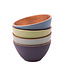 Set of 4 coloured wooden bowls 9cm rituals/ blue-green-grey