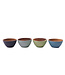 Set of 4 coloured wooden bowls 9cm rituals/ blue-green-grey