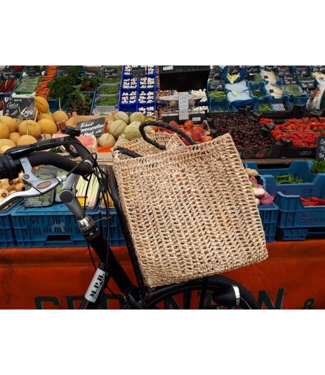 Vierkante mand palmblad 25x25 cm met rubberen hengsels