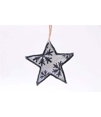 Kinta Christmas tree ornament star silver-blue denim