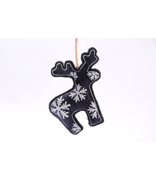 Christmas tree ornament denim -moose