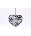 Kinta Christmas tree ornament silver heart denim