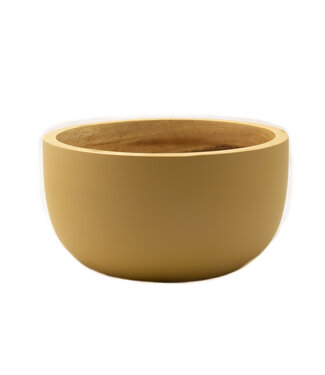 Kinta Wooden bowl D16 cm dull mustard yellow