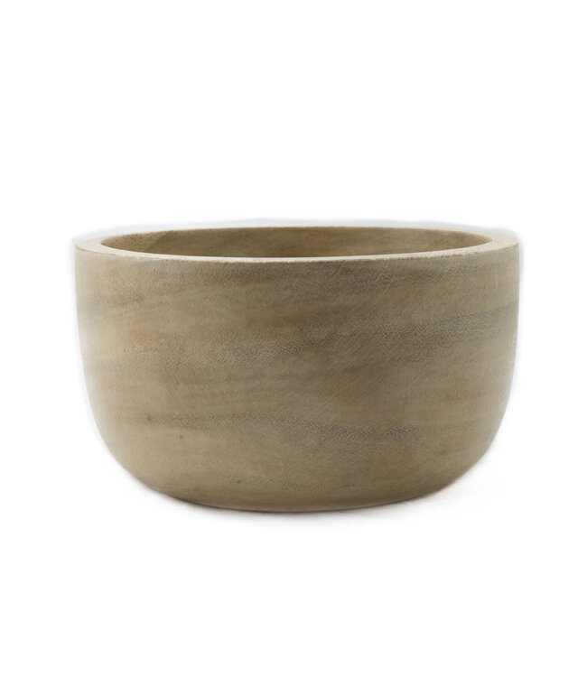 Wooden bowl round - D16 cm bleached