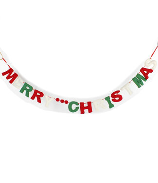 SjaalmetVerhaal Garland felt Merry Christmas 110 cm