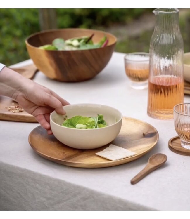 Wooden plate natural 33 cm flat Kinta