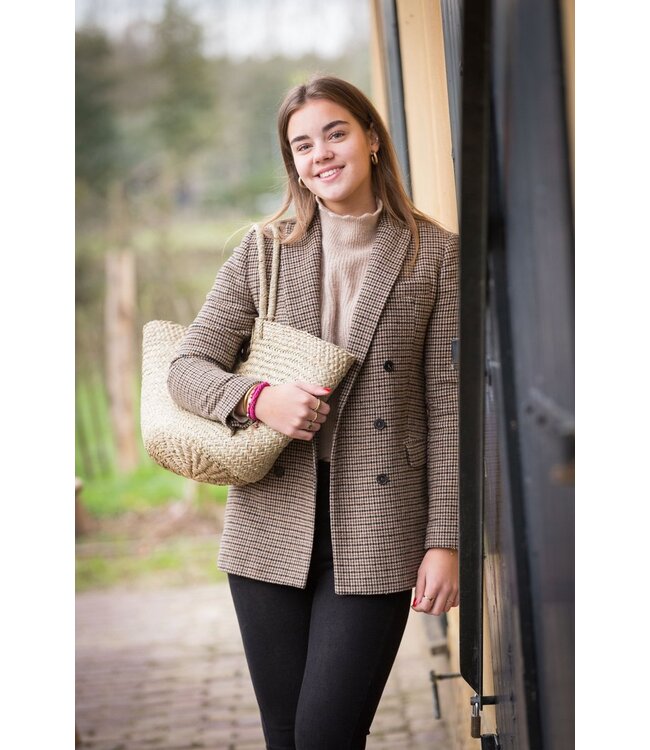 Seagrass bag natural with button - 60x40 cm