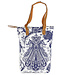 Tas katoen wit - donkerblauw-paisley