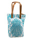 Beach bag cotton white - aqua Paisley