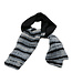 FairForward Scarf fine silk black, grey and white - 110x30 cm