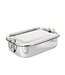 Aluminium stainless steel lunch box. With 2 metal clip closures. 15x10x5cm