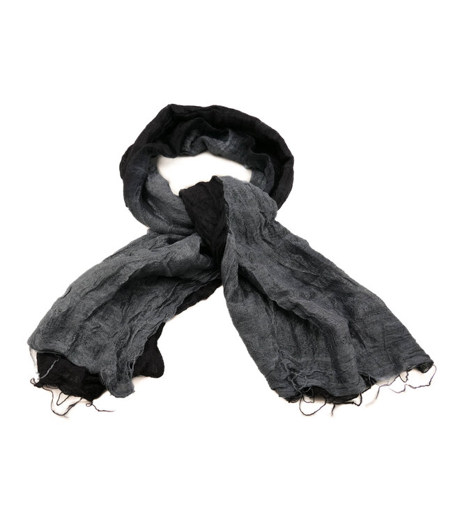 Silk scarf black - silver -120x60cm