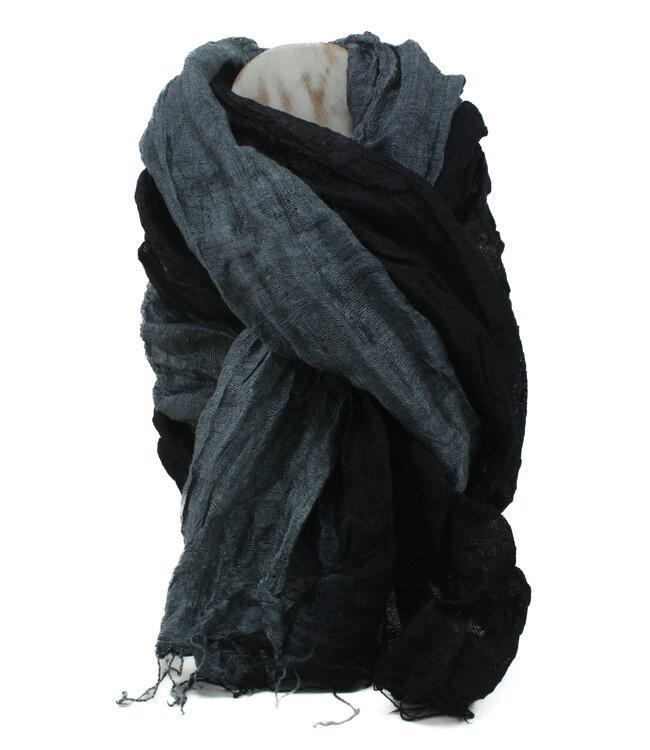Silk scarf black - silver -120x60cm