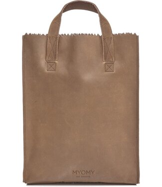 MYOMY My paper bag met korte hengsels - hunter bruin