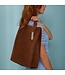 My paper bag - leren tas met korte hengsels - hunter bruin