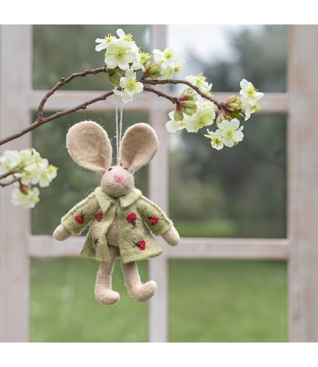 Vilten hanger paashaas - met jasje - diversen