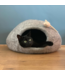 Felt Catcave dark grey with white mouse - D45xH30cm