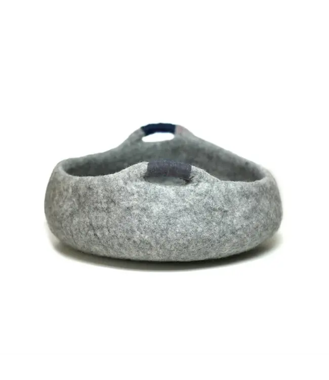 Felt cat basket - lecture basket -D40xH15cm - grijs