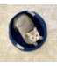 Vilten kattenmand / lectuurmand rond - antrciet D40xH15cm