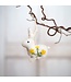 Vilten hanger konijntje met bloemetjes