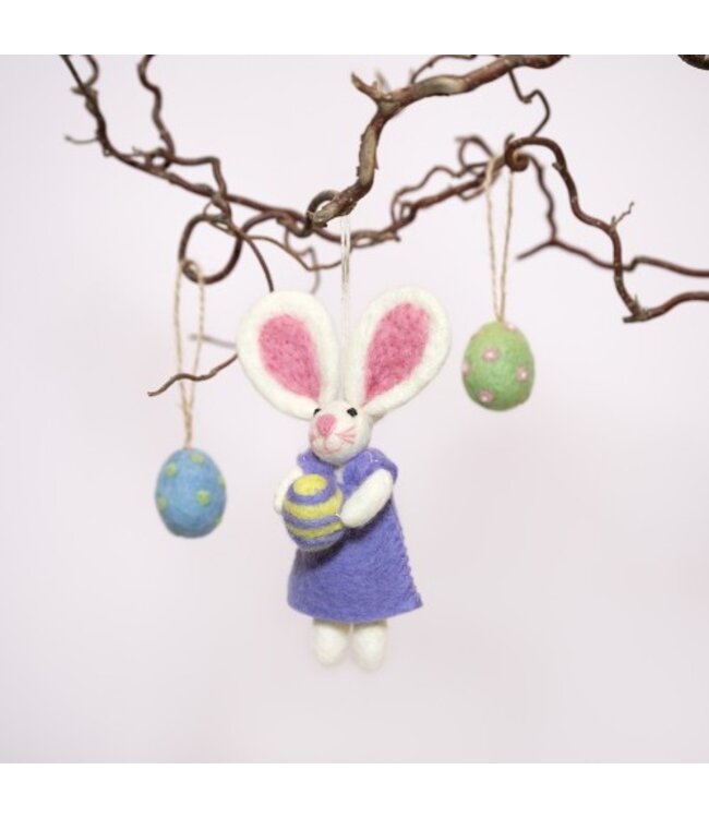 Felt hangers Easter bunny with easter egg - set of 6