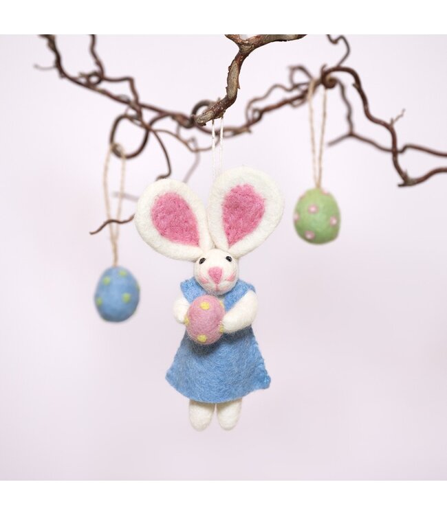 Felt hangers Easter bunny with easter egg - set of 6