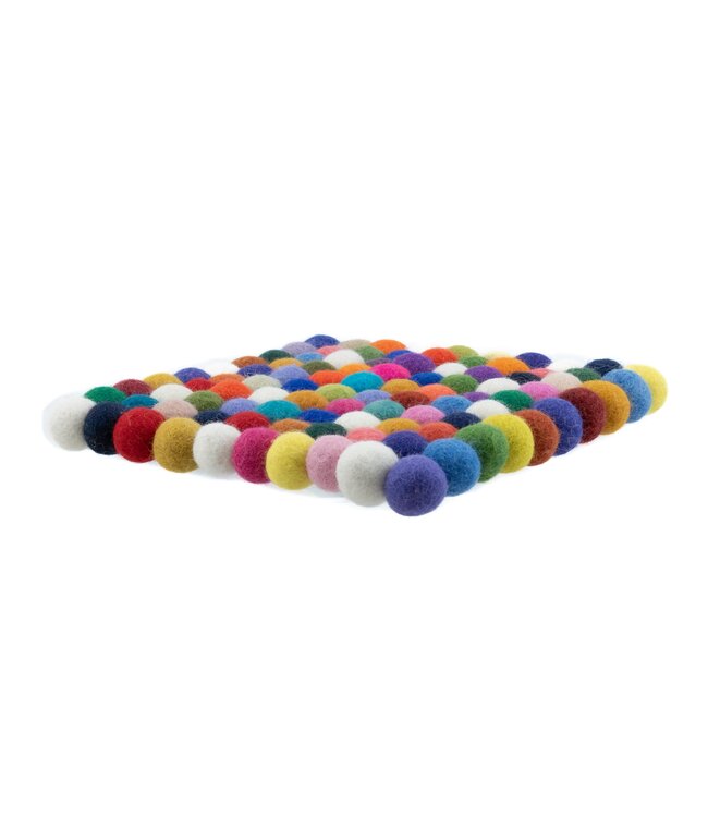 Felt coaster squared multicolour 20x20 cm