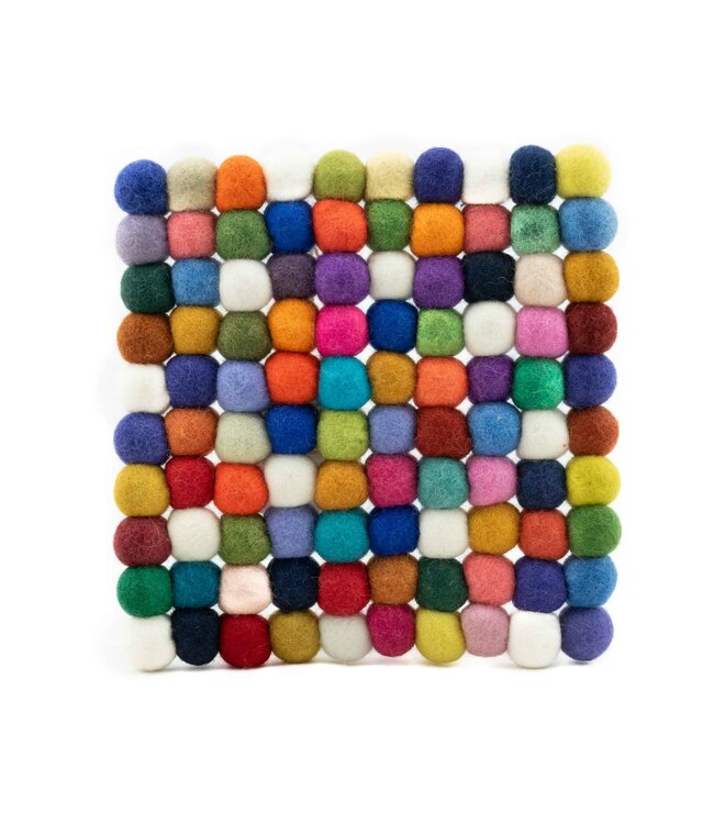 Felt coaster squared multicolour 20x20 cm