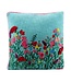 Pillow with crochet flower garden. Aqua 45 x45cm