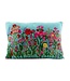 Pillow with crochet flower garden. Aqua 40x60 cm
