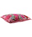 Pink design cushion with flower embroidery - 35x50 cm