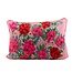 Pink design cushion with flower embroidery - 35x50 cm