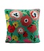 Only Natural Sierkussen velours groen met bloemen 45x45cm