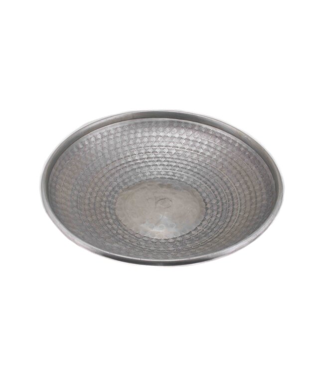 Bowl aluminium checks and spots - XL - D 36 x H8 cm