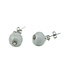 Earrings round ceramic bead - white