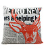 Cushion orange deer print 45x45 cm