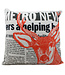 Only Natural Cushion orange deer print 45x45 cm