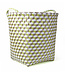 Basket green-beige-white plastic Graphic h 35cm