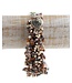 Bracelet mini beads grey-orangebrown-lila-white