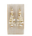 Eearings white-gold-brown beads