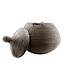 Straw basket ball shaped - brown -H 30/45 x D 45cm