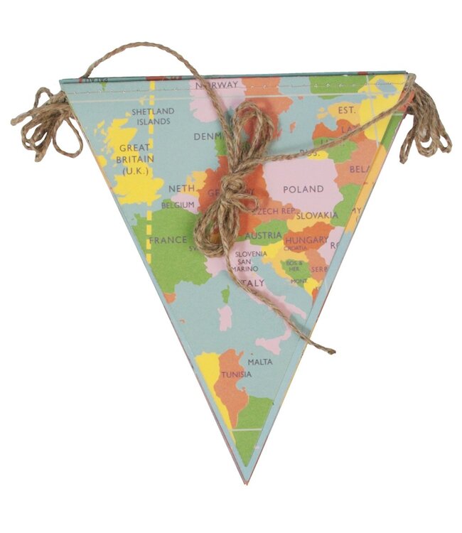 Flag line World map bunting 5 metres -15 flags