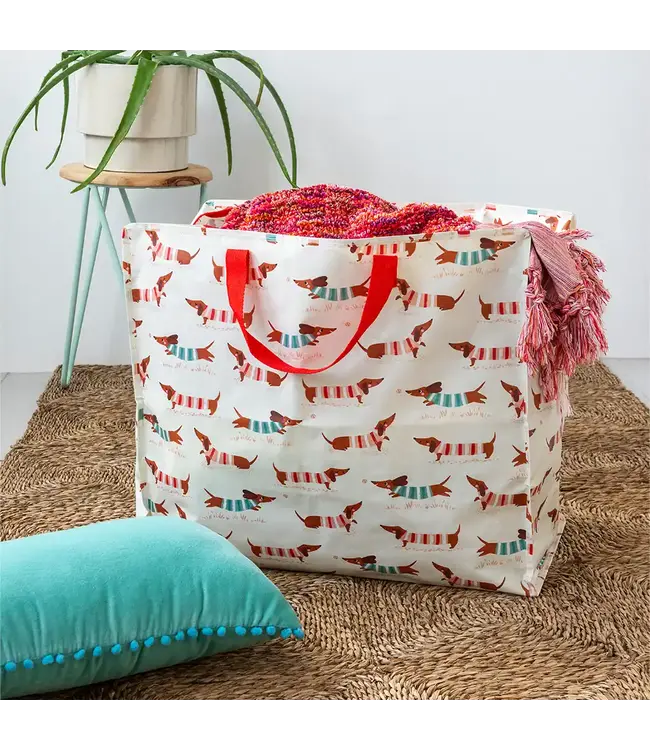 Big storage bag recycled plastic 55cm Sausage dogs