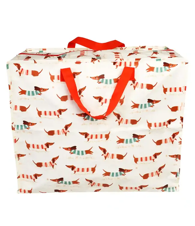 Big storage bag recycled plastic 55cm Sausage dogs