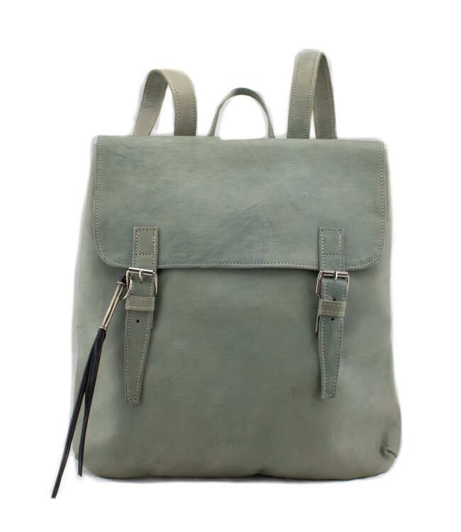 Eco leather backpack light blue