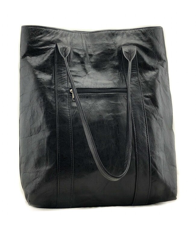 Eco leather shoulder bag Golo black 40x35 cm