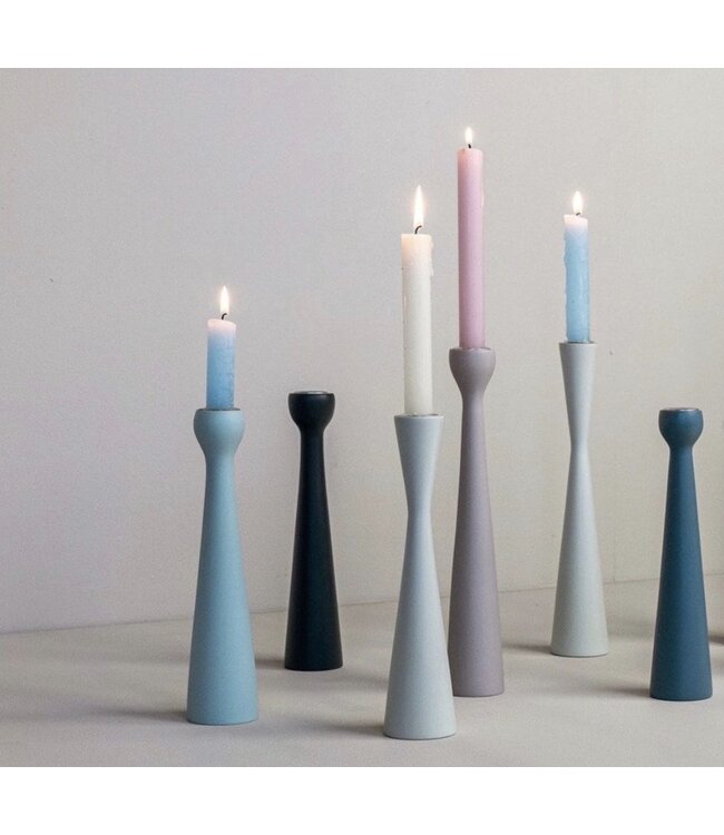 Houten kandelaar 30 cm rood